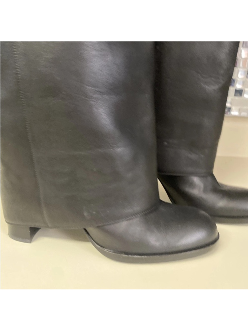 Authentic Chanel tall black biker boots, Vintage Karl Lagerfeld Era Size 40 - Picture 3 of 11